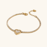 Cameron Diamond Heart Tennis Bracelet